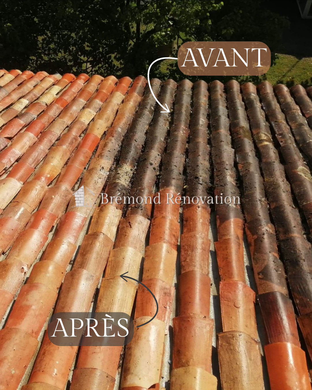 Nettoyage de toiture en tuiles terre cuite